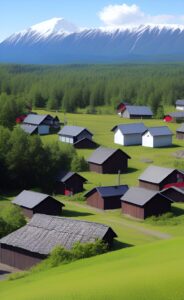 Эвенкийская деревня (арт изображение)