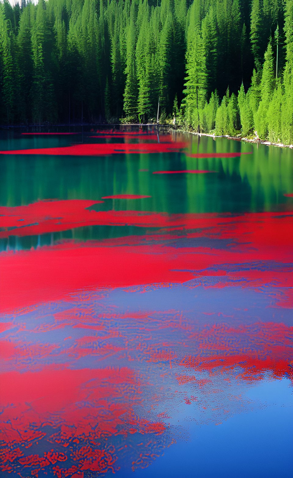 Красное озеро (арт изображение)